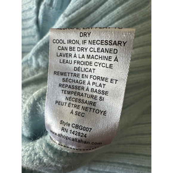 Anthropologie Callahan Betsy Cable Knit Sweater Ice Blue Size Medium - Picture 9 of 11